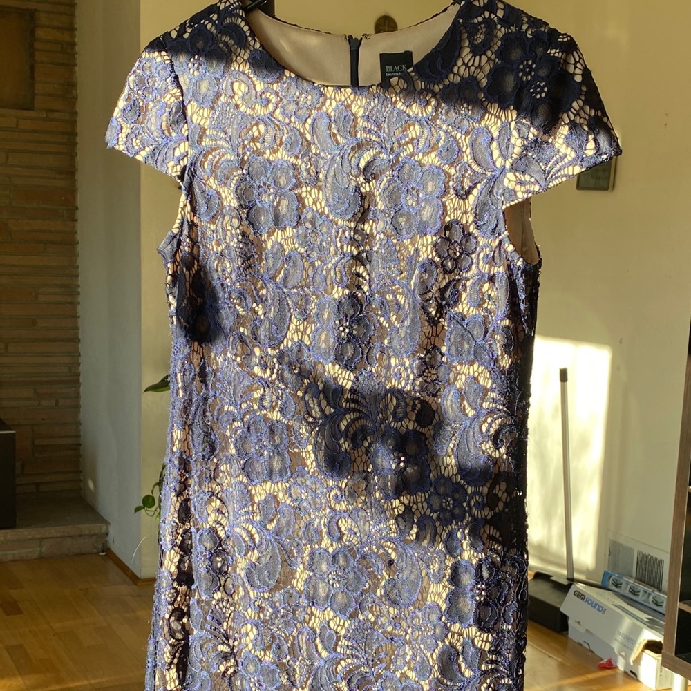 Blue lace mid dress